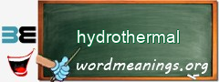 WordMeaning blackboard for hydrothermal
